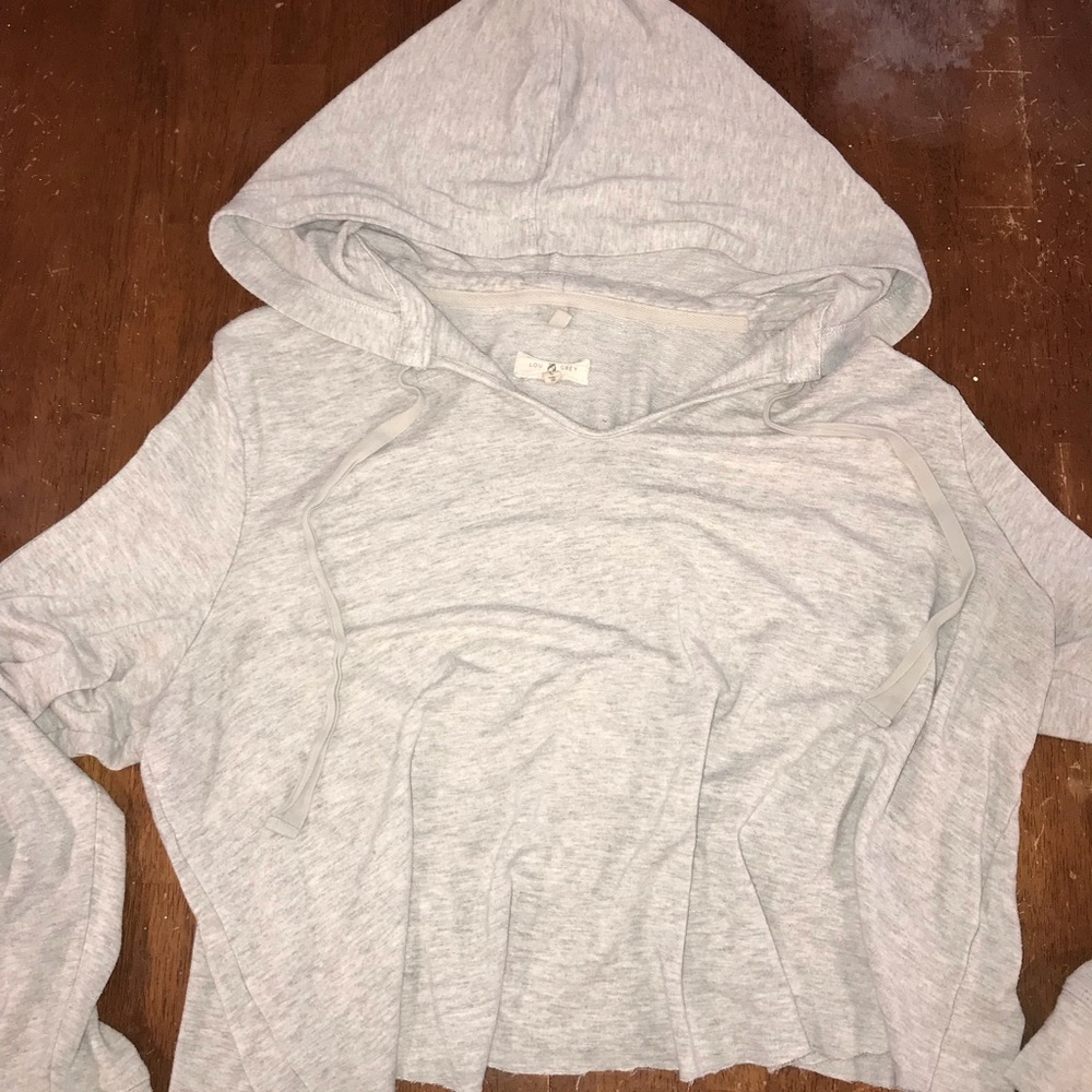 Lou & grey cropped light grey hoodie size L
